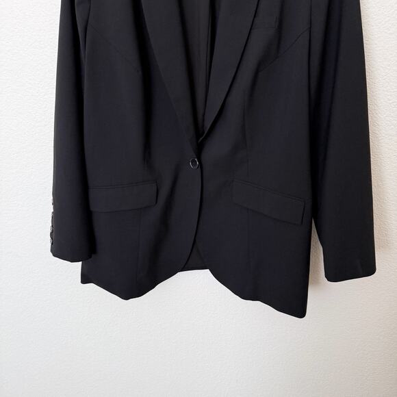 [Universal Standard] Black Rio Wool Blend Blazer Jacket Work Office 14 16 Small - Picture 8 of 12